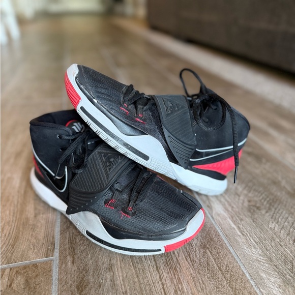 Nike Kyrie 6 Black/White/Red Basketball Sneakers Men’s 8 - Picture 1 of 13